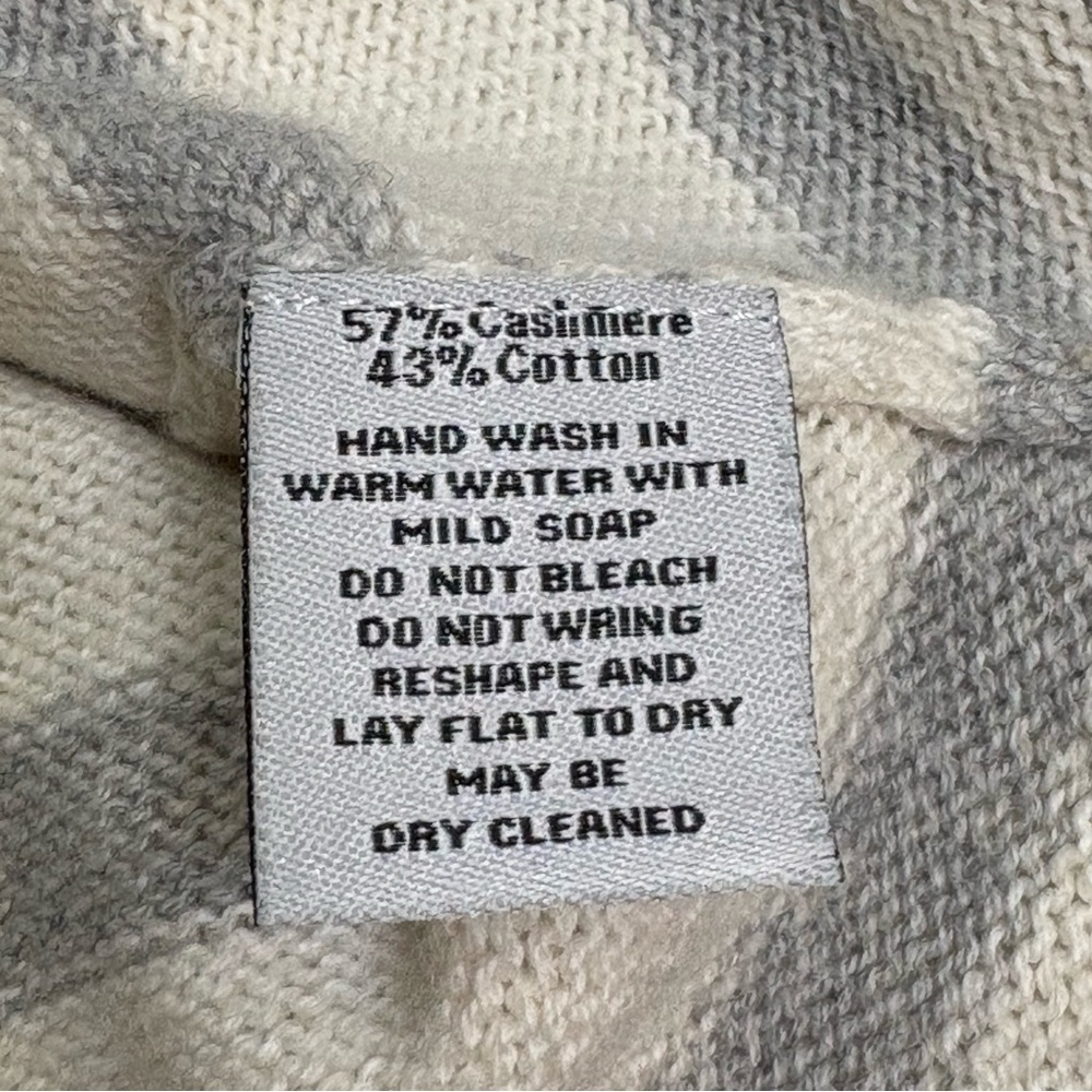 CLAUDIA NICHOLE Preppy Minimalist Striped Cashmere Cotton Crewneck Sweater XS - Picture 11 of 16
